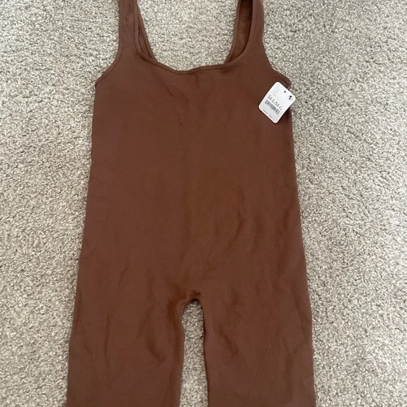 Free People Chocolate Ribbed Jumpsuit - Picture 1 of 3